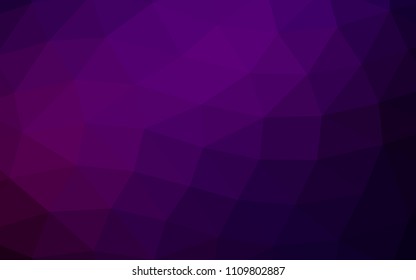 Dark Purple vector abstract polygonal abstract polygonal. Triangular geometric sample with gradient.  A completely new template for your business design.