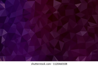Dark Purple vector abstract polygonal pattern. Shining colorful illustration with triangles. Template for cell phone's backgrounds.