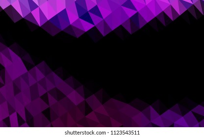 Dark Purple vector abstract polygonal cover. Creative illustration in halftone style with gradient. The textured pattern can be used for background.