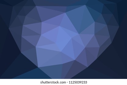 Dark Purple vector abstract polygonal background with a heart in a centre. Illustration in halftone style with triangles. Brand new design for your business.