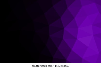 Dark Purple vector abstract polygonal template. Shining illustration, which consist of triangles. Triangular pattern for your business design.