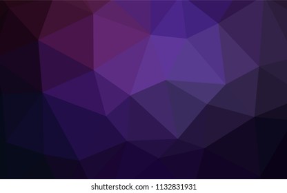 Dark Purple vector abstract polygonal background. Elegant bright polygonal illustration with gradient. A completely new design for your leaflet.