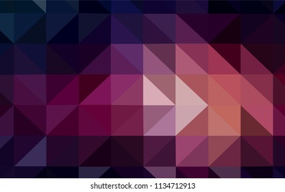 Dark Purple vector abstract polygonal pattern. Triangular geometric sample with gradient.  Brand new style for your business design.