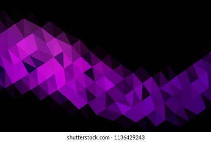 Dark Purple vector abstract polygonal layout. Glitter abstract illustration with an elegant design. The best triangular design for your business.
