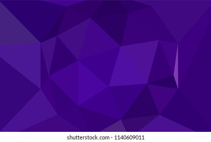 Dark Purple vector abstract polygonal template. Triangular geometric sample with gradient.  Brand new design for your business.