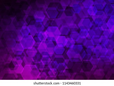 Dark Purple vector abstract polygonal background. Brand new colored illustration in blurry style with gradient. The best hexagonal design for your business.