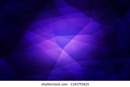 Dark Purple vector abstract polygonal template. Geometric illustration in Origami style with gradient.  A completely new design for your leaflet.