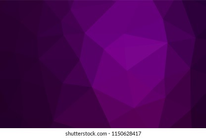 Dark Purple vector abstract polygonal texture. Triangular geometric sample with gradient.  The textured pattern can be used for background.