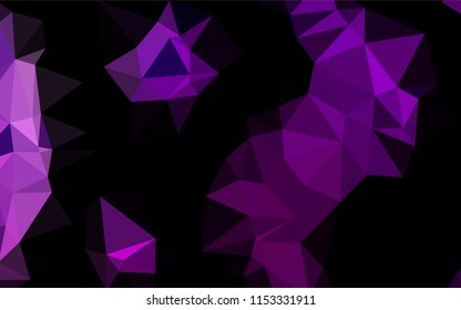 Dark Purple vector abstract polygonal texture. Glitter abstract illustration with an elegant design. The template can be used as a background for cell phones.