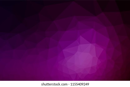 Dark Purple vector abstract polygonal texture. Triangular geometric sample with gradient.  Triangular pattern for your business design.