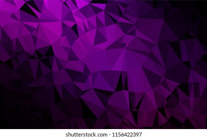 Dark Purple vector abstract polygonal layout. Triangular geometric sample with gradient.  Triangular pattern for your business design.