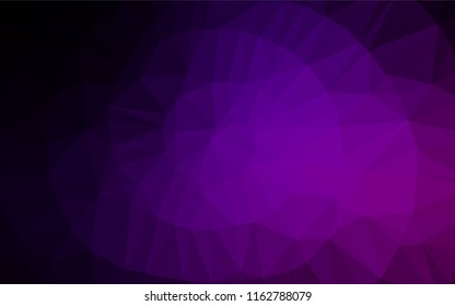 Dark Purple vector abstract polygonal layout. Creative geometric illustration in Origami style with gradient. Triangular pattern for your business design.