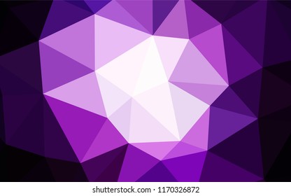 Dark Purple vector abstract polygonal template. Colorful illustration in abstract style with triangles. Pattern for a brand book's backdrop.