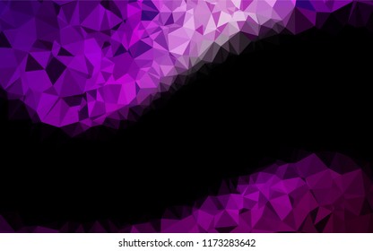 Dark Purple vector abstract polygonal layout. Brand new colored illustration in blurry style with gradient. The elegant pattern can be used as part of a brand book.