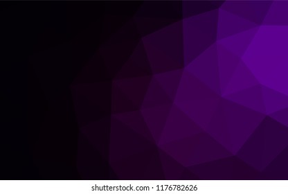 Dark Purple vector abstract polygonal layout. Triangular geometric sample with gradient.  The elegant pattern can be used as part of a brand book.