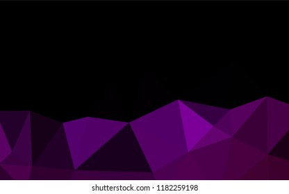 Dark Purple vector abstract polygonal layout. Shining illustration, which consist of triangles. Brand new style for your business design.