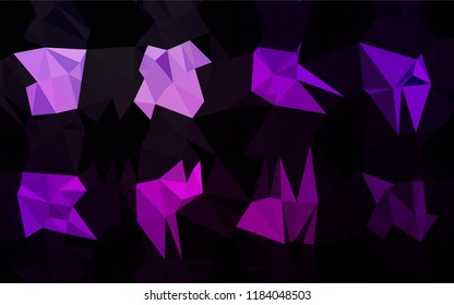 Dark Purple vector abstract polygonal texture. Shining illustration, which consist of triangles. The elegant pattern can be used as part of a brand book.