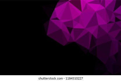 Dark Purple vector abstract polygonal layout. Triangular geometric sample with gradient.  A completely new design for your business.