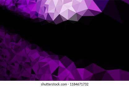 Dark Purple vector abstract polygonal layout. Shining illustration, which consist of triangles. Brand new style for your business design.