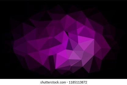 Dark Purple vector abstract polygonal texture. A completely new color illustration in a vague style. The best triangular design for your business.