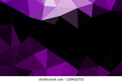 Dark Purple vector abstract polygonal layout. Shining illustration, which consist of triangles. Brand new style for your business design.