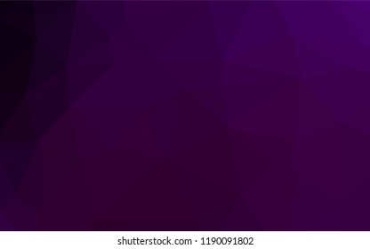 Dark Purple vector abstract polygonal cover. Shining colored illustration in a Brand new style. The best triangular design for your business.