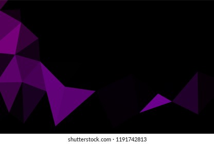 Dark Purple vector abstract polygonal cover. Triangular geometric sample with gradient.  The textured pattern can be used for background.