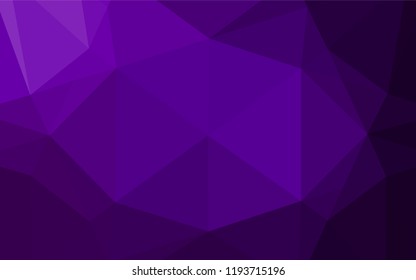 Dark Purple vector abstract polygonal layout. Glitter abstract illustration with an elegant design. Triangular pattern for your business design.