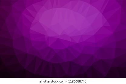 Dark Purple vector abstract polygonal cover. Brand new colored illustration in blurry style with gradient. The best triangular design for your business.