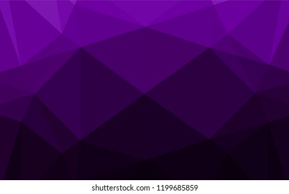 Dark Purple vector abstract polygonal texture. Creative illustration in halftone style with gradient. Triangular pattern for your business design.