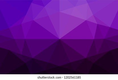Dark Purple vector abstract polygonal cover. Triangular geometric sample with gradient.  The best triangular design for your business.
