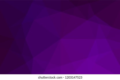 Dark Purple vector abstract polygonal cover. Triangular geometric sample with gradient.  A new texture for your design.