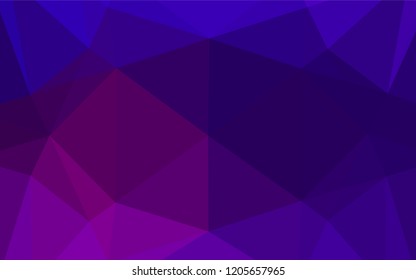 Dark Purple vector abstract polygonal layout. Shining colored illustration in a Brand new style. A new texture for your design.