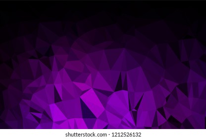 Dark Purple vector abstract polygonal layout. Creative illustration in halftone style with gradient. The textured pattern can be used for background.