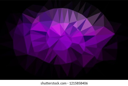 Dark Purple vector abstract polygonal cover. Glitter abstract illustration with an elegant design. Triangular pattern for your business design.