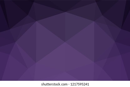 Dark Purple vector abstract polygonal texture. Geometric illustration in Origami style with gradient.  The best triangular design for your business.