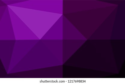 Dark Purple vector abstract polygonal texture. Brand new colored illustration in blurry style with gradient. Brand new design for your business.