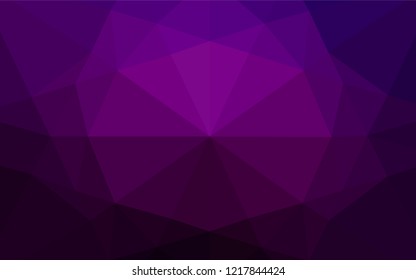 Dark Purple vector abstract polygonal cover. Shining colored illustration in a Brand new style. Triangular pattern for your business design.