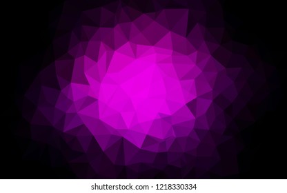 Dark Purple vector abstract polygonal pattern. A sample with polygonal shapes. Best triangular design for your business.