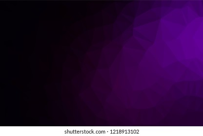Dark Purple vector abstract polygonal texture. Modern geometrical abstract illustration with gradient. The textured pattern can be used for background.