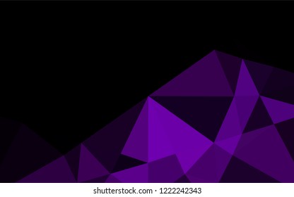 Dark Purple vector abstract polygonal layout. Brand new colored illustration in blurry style with gradient. The template can be used as a background for cell phones.