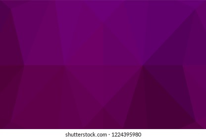 Dark Purple vector abstract polygonal texture. A completely new color illustration in a vague style. The best triangular design for your business.
