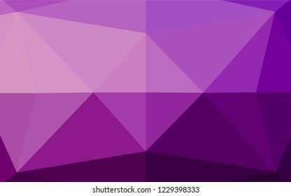 Dark Purple vector abstract polygonal layout. Colorful abstract illustration with gradient. Triangular pattern for your business design.