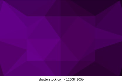 Dark Purple vector abstract polygonal cover. Shining colored illustration in a Brand new style. Triangular pattern for your business design.