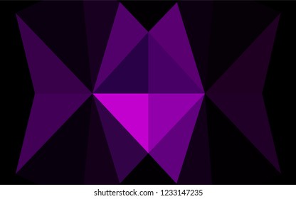 Dark Purple vector abstract polygonal cover. Shining illustration, which consist of triangles. The best triangular design for your business.