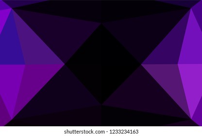 Dark Purple vector abstract polygonal layout. Shining colored illustration in a Brand new style. The template can be used as a background for cell phones.