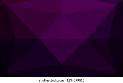 Dark Purple vector abstract polygonal layout. Glitter abstract illustration with an elegant design. Triangular pattern for your business design.