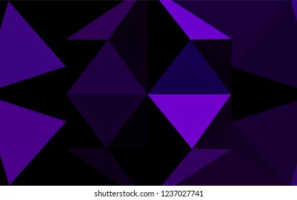 Dark Purple vector abstract polygonal cover. Creative illustration in halftone style with gradient. A completely new template for your business design.