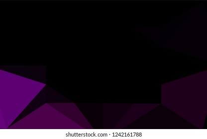 Dark Purple vector abstract polygonal texture. Triangular geometric sample with gradient.  The template can be used as a background for cell phones.