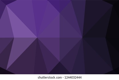 Dark Purple vector abstract polygonal cover. A vague abstract illustration with gradient. Triangular pattern for your business design.